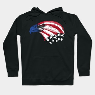 Bald Eagle US Flag Colors Patriotic 4th Of July Veterans Day Hoodie